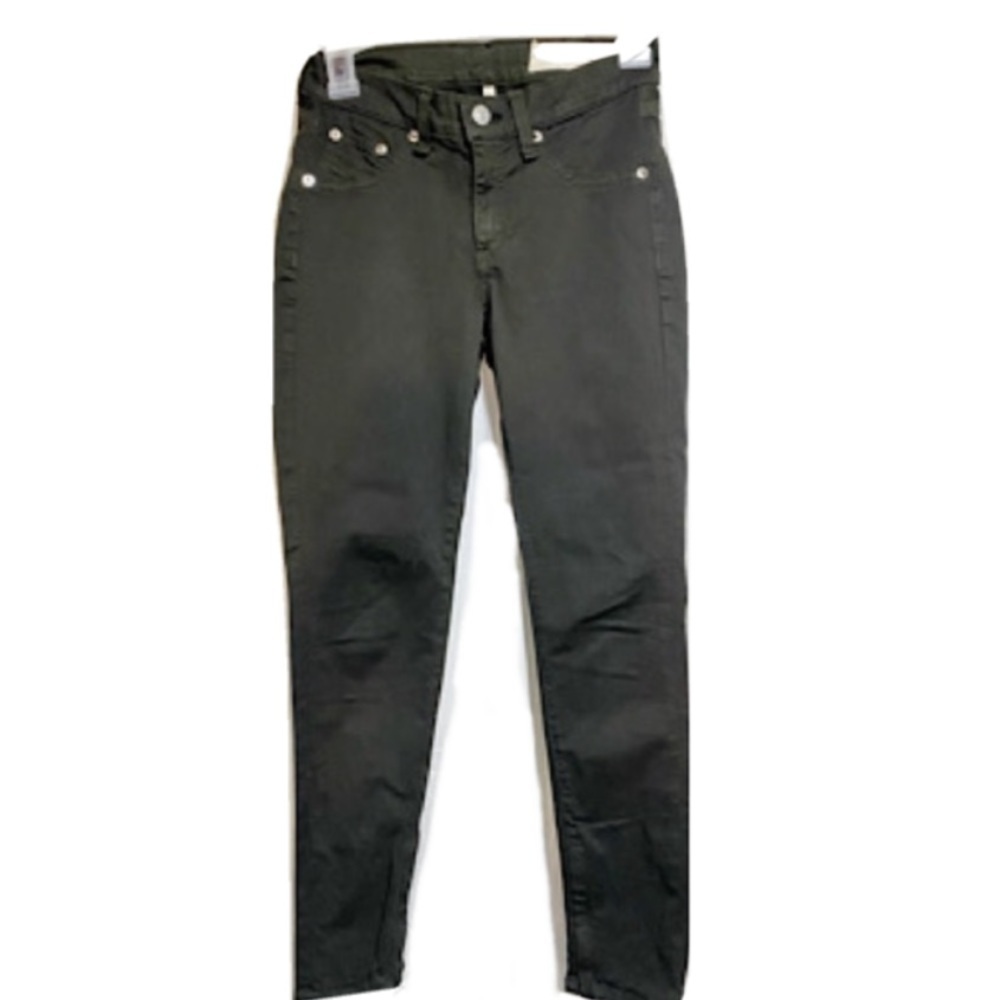 Rag & Bone JEAN for Intermix Olive Green Capri Pants Cropped Ankle Zip Size 24